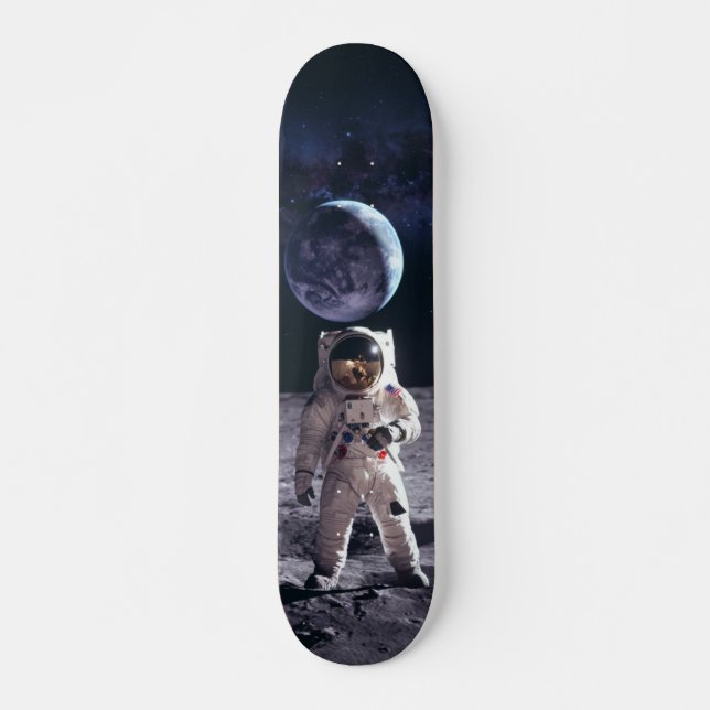Tabla de Skate Astronauta en la Luna (Frente)