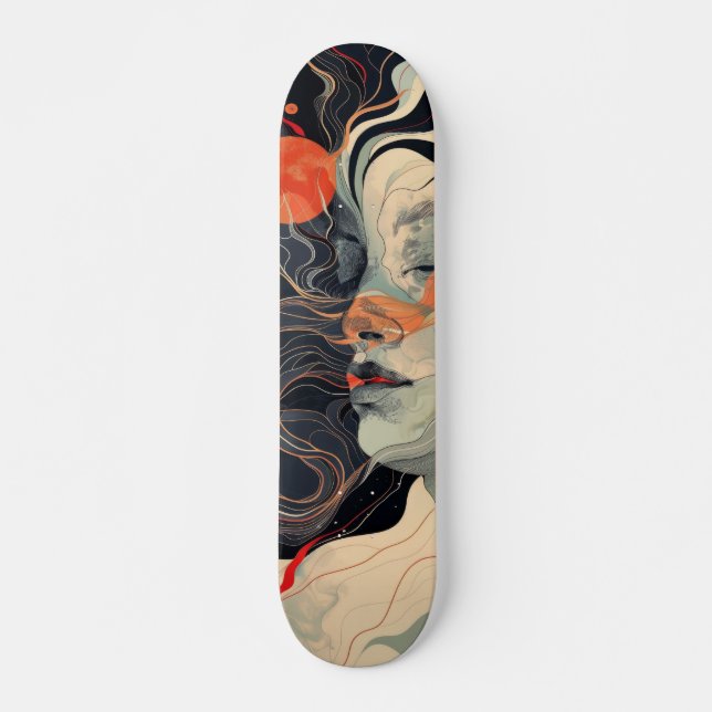 Tabla de Skate  Cara de Mujer con Ojos Cerrados  (Frente)