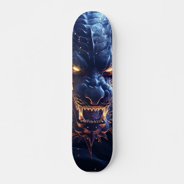 Tabla de Skate Demoníaco dragón azul (Frente)