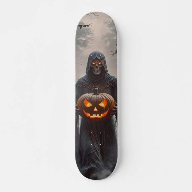 Tabla de Skate Fantasma con Calabaza (Frente)