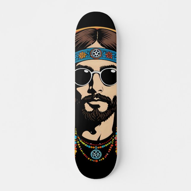 Tabla de Skate Hombre Hippie Psicodélico (Frente)