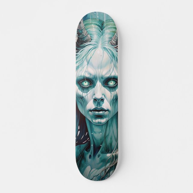 Tabla de Skate Mujer Monstruosa con Cuernos (Frente)