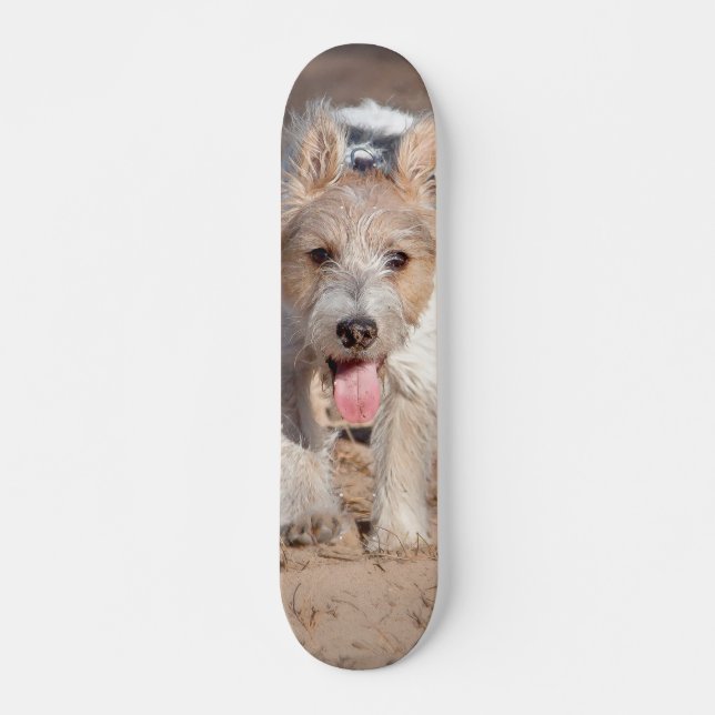 Tabla de Skate Perrito Parson Terrier Feliz (Frente)
