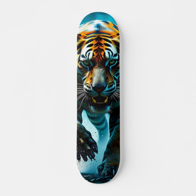 Tabla de Skate Tigre Atacando (Frente)