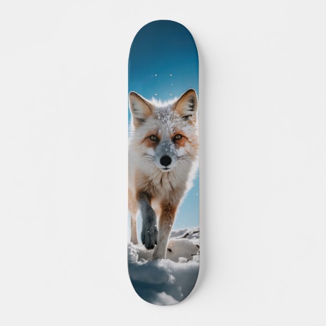Tabla de Skate Zorro Salvaje de Nieve (Frente)