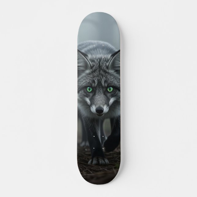 Tabla de Skate Zorro Salvaje en la Niebla (Frente)