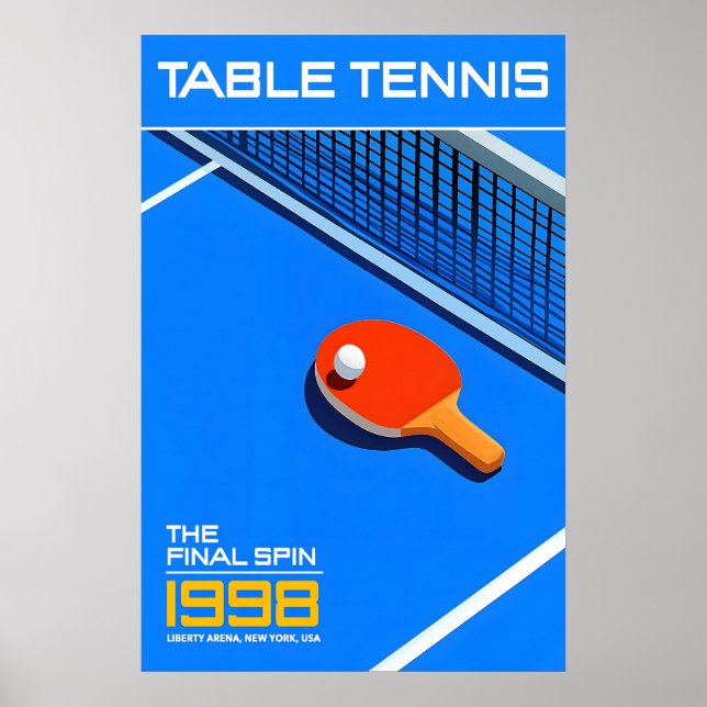 Table Tennis 1998 Finals Poster Retro Sports Art (Frente)
