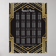 Table Wedding Gatsby Art Deco Poster 20 Seating
