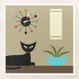 Tabletop Cat meio século com Relógio de Bola