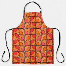 Tablier imprimé seventies orange