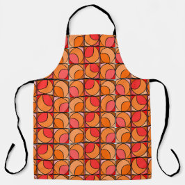 Tablier imprimé seventies orange