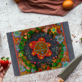 Tabua De Cortar A vida inspiradora é uma bela citação floral