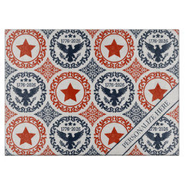 Tabua De Cortar Americana Heritage Eagle Medallion -Navy Red Cream