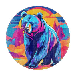 Tabua De Cortar Arte de Urso Vibrante