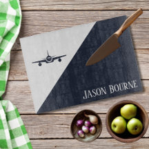 Azul Avião e Aviação Personalizada Branco