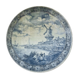Tabua De Cortar Blue Delft Windmill Placa Holandesa