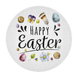 Tabua De Cortar Boho Rustic Watercolor Felz pascoa Colorido