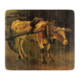 Tabua De Cortar Carrinho com Ox Vermelho e Branco (Vincent van Gog
