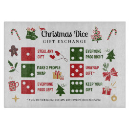 Tabua De Cortar Christmas Dice Gift Exchange Cutting Board