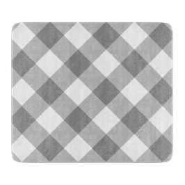 Tabua De Cortar Cinza White Gingham Modern Country