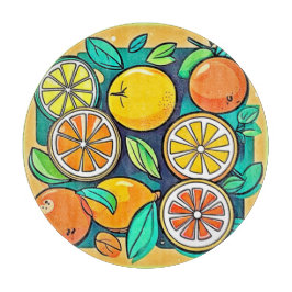 Tabua De Cortar Citrus Fruta Art