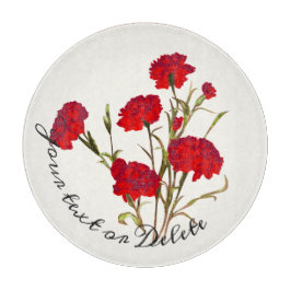 Tabua De Cortar Cravo Vermelho Floral Elegante Personalizável
