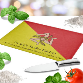 Tabua De Cortar Custom Flag of Italy Sicily - Sicilian Kitchen