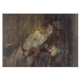 Tabua De Cortar Duas Meninas Jovens Retornando Para Casa