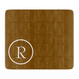 Tabua De Cortar Elegant Brown  &White Monogram Cutting Board