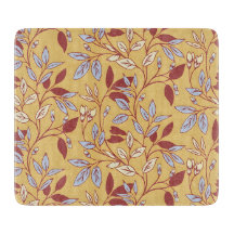 Elegant Floral Pattern with Red and Blue Leaves