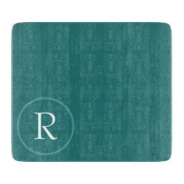 Tabua De Cortar Elegant Green &White Monogram Cutting Board