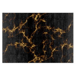 Tabua De Cortar Estilo de mármore elegante3 - Dourado preto