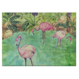 Tabua De Cortar Flamingos cor-de-vidro Conselho