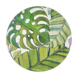 Tabua De Cortar Folhas Tropicais Cujas Cores De Água