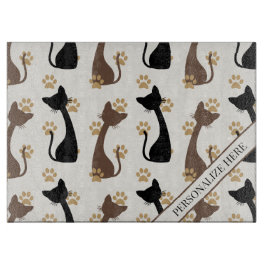 Tabua De Cortar Folk Art Cat Pattern | Farmhouse Kitchen