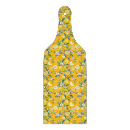Tabua De Cortar Fresh Lemon Floral Botanical Pattern 
