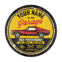 Garagem de Carro Clássico Vermelho de Fastback 196
