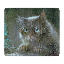 Tabua De Cortar Gato com óculos.