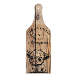 Tabua De Cortar Highland Cow Faux Wood Design