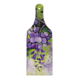 Tabua De Cortar Lindas Flores De Wisteria Na Corte De Aquarelas