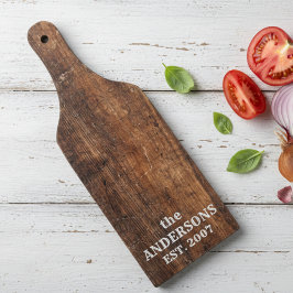 Tabua De Cortar Madeira rústica e arranhada personalizada