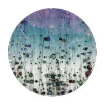 Montanhas Abstratas Aqua Roxo & Preto