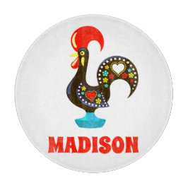 Tabua De Cortar Nome Personalizado Barcelos Português Rooster Pret