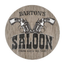 Nome Personalizado Wild West Gun Revolver Saloon