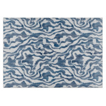 Nuvens Abstratas em Azul e Branco