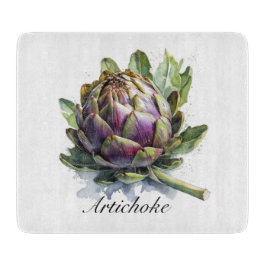 Tabua De Cortar O Coração do Jardim: Artichoke em Aquarela