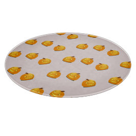 Tabua De Cortar Padrão de cabeça de abóbora laranja