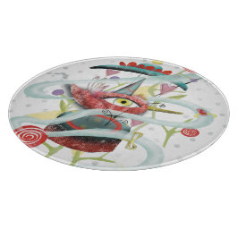 Tabua De Cortar Pássaro Vermelho