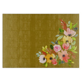 Tabua De Cortar Peru e Buquê Floral de Watercolor - Conselho de Co