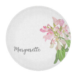 Tabua De Cortar Pink Orchid Floral Design – Elegant Botanical Art